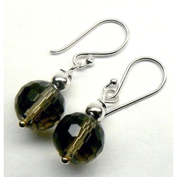 Dangle Sterling SILVER Ball Earrings - Picture 2 of 5